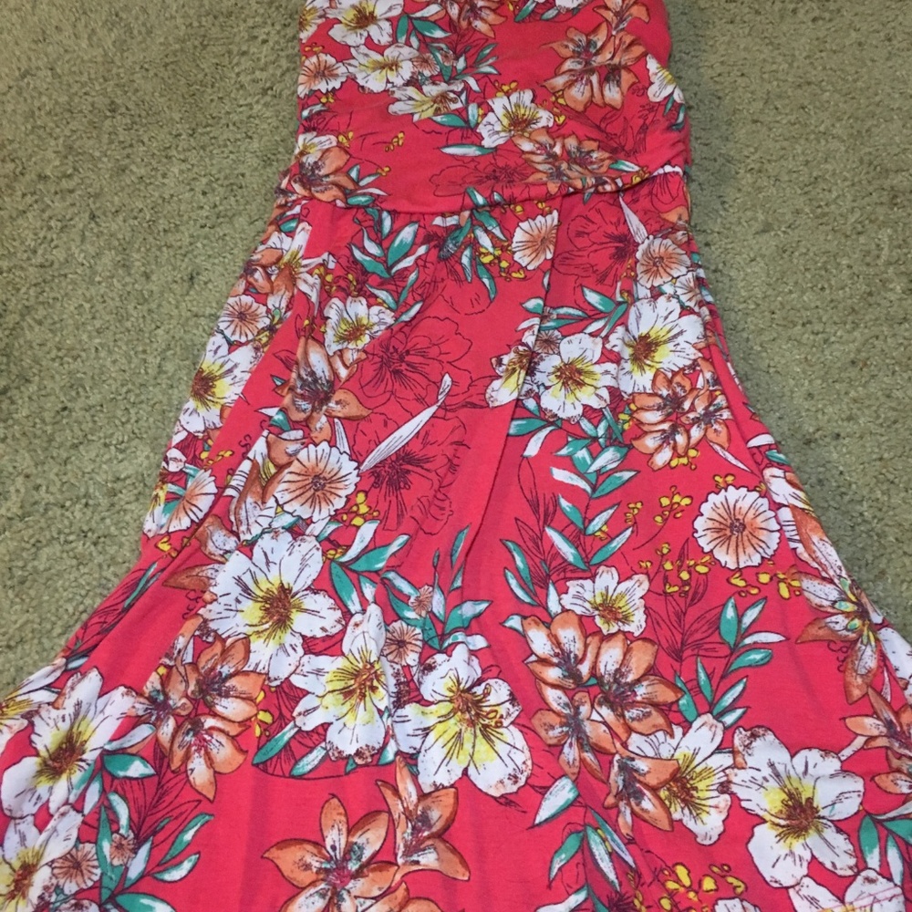 Pink, Tropical Floral Dress - Floral Sun Dress - Picture 4 of 6